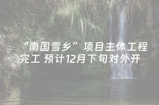 “南国雪乡”项目主体工程完工 预计12月下旬对外开放