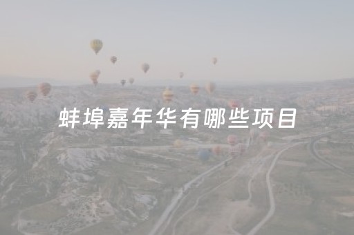 蚌埠嘉年华有哪些项目（蚌埠嘉年华有哪些项目不能玩的）