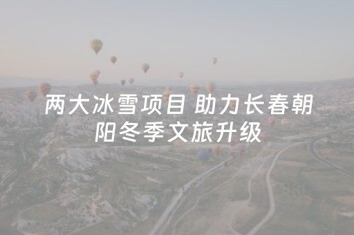 两大冰雪项目 助力长春朝阳冬季文旅升级
