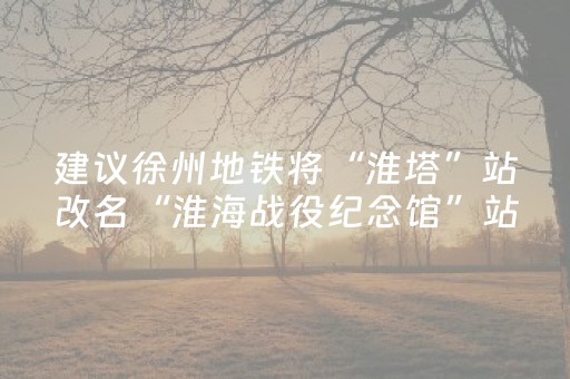 建议徐州地铁将“淮塔”站改名“淮海战役纪念馆”站