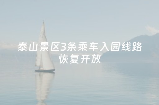 泰山景区3条乘车入园线路恢复开放