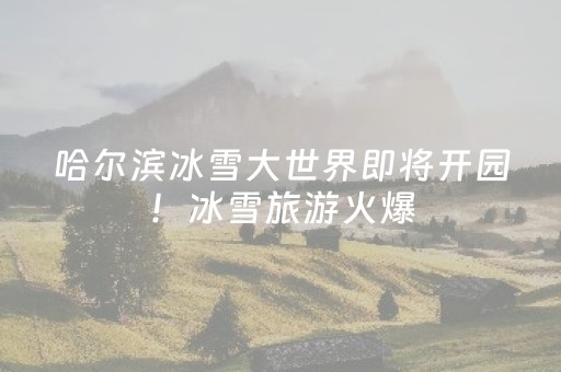 哈尔滨冰雪大世界即将开园！冰雪旅游火爆