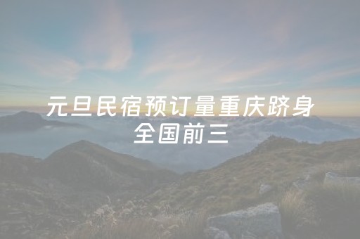 元旦民宿预订量重庆跻身全国前三