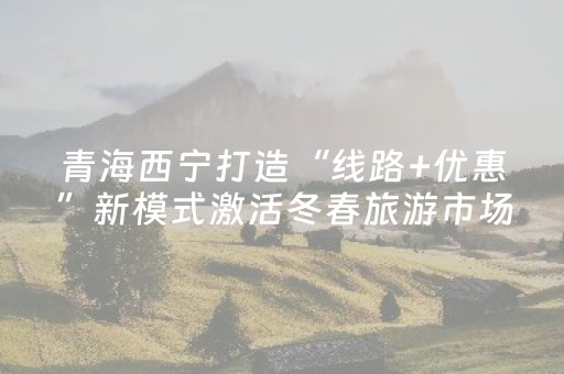 青海西宁打造“线路+优惠”新模式激活冬春旅游市场