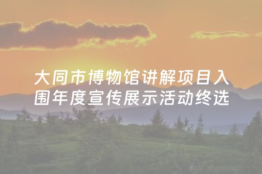 大同市博物馆讲解项目入围年度宣传展示活动终选