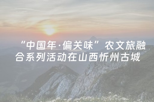 “中国年·偏关味”农文旅融合系列活动在山西忻州古城启动