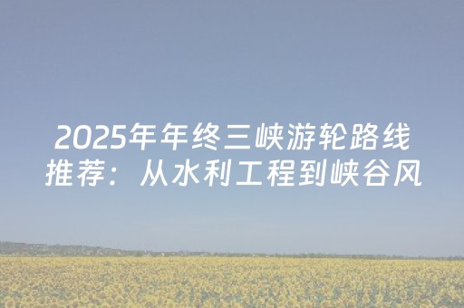 2025年年终三峡游轮路线推荐：从水利工程到峡谷风光的全场景覆盖