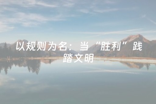 以规则为名：当“胜利”践踏文明，我们只剩下野蛮的狂欢