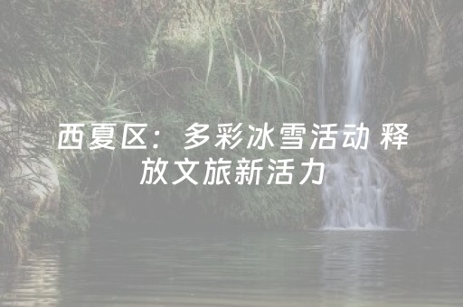 西夏区：多彩冰雪活动 释放文旅新活力