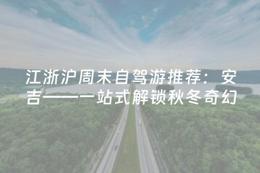 江浙沪周末自驾游推荐：安吉——一站式解锁秋冬奇幻夜游与山野闲趣