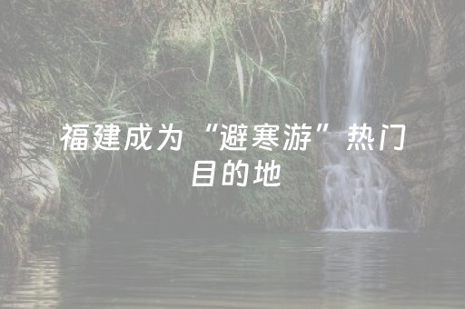 福建成为“避寒游”热门目的地，元旦旅游预订量倍增