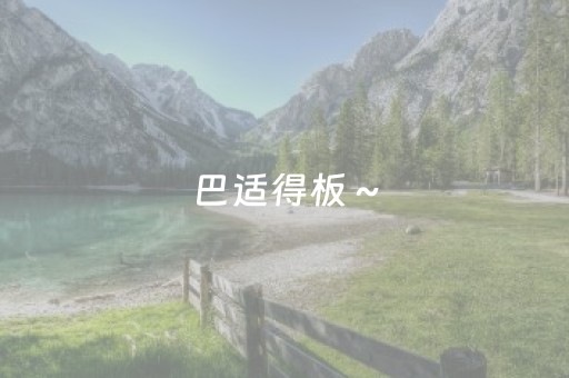 巴适得板～