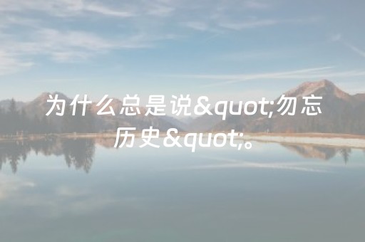 为什么总是说"勿忘历史"。