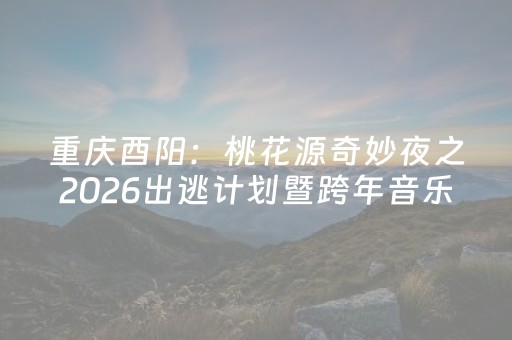 重庆酉阳：桃花源奇妙夜之2026出逃计划暨跨年音乐周征集开启