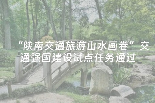 “陕南交通旅游山水画卷”交通强国建设试点任务通过验收