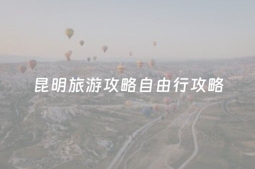 昆明旅游攻略自由行攻略（昆明旅游攻略景点）