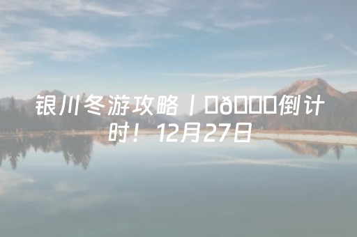银川冬游攻略丨‌🎇倒计时！12月27日，来花博园就对了！