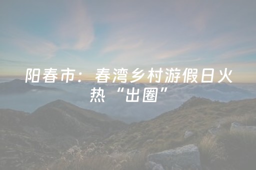 阳春市：春湾乡村游假日火热“出圈”