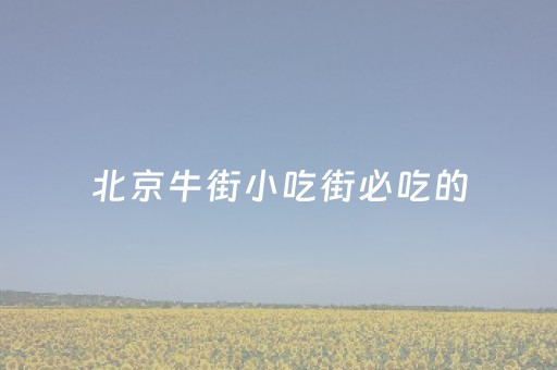 北京牛街小吃街必吃的（北京牛街小吃街必吃的爆肚）
