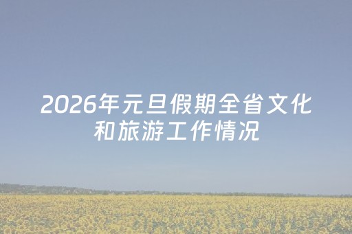 2026年元旦假期全省文化和旅游工作情况