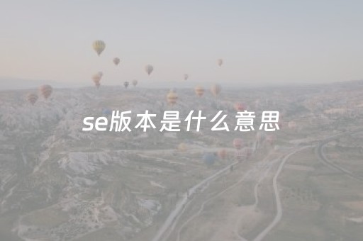 se版本是什么意思（prerelease版本是什么意思）