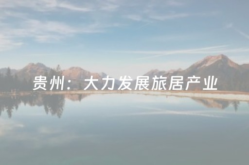 贵州：大力发展旅居产业，建成中国一流的旅居目的地