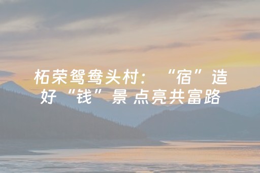 柘荣鸳鸯头村：“宿”造好“钱”景 点亮共富路