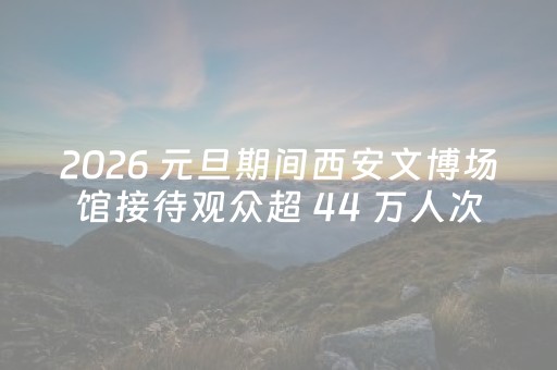 2026 元旦期间西安文博场馆接待观众超 44 万人次