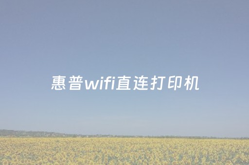 惠普wifi直连打印机（惠普wifi直连打印机脱机怎么办）