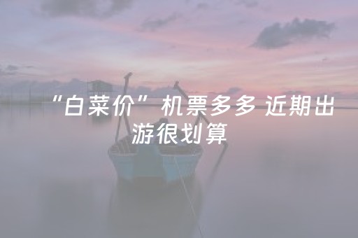 “白菜价”机票多多 近期出游很划算