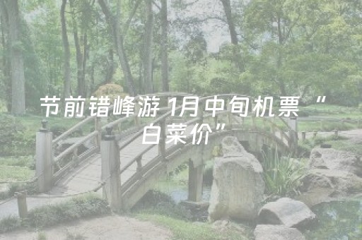 节前错峰游 1月中旬机票“白菜价”