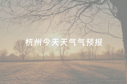 杭州今天天气气预报（杭州地区今天天气预报）