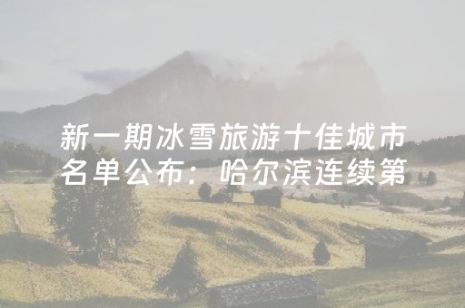 新一期冰雪旅游十佳城市名单公布：哈尔滨连续第九年“霸榜”