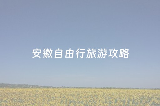 安徽自由行旅游攻略（安徽自由行旅游攻略图）