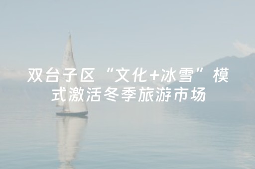 双台子区“文化+冰雪”模式激活冬季旅游市场