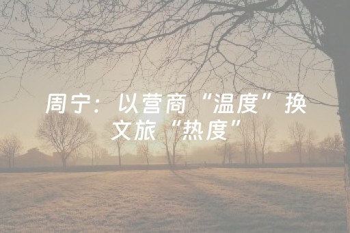 周宁：以营商“温度”换文旅“热度”