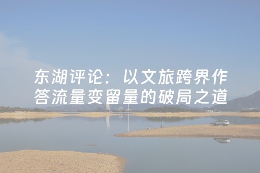 东湖评论：以文旅跨界作答流量变留量的破局之道