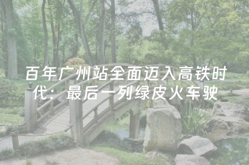 百年广州站全面迈入高铁时代：最后一列绿皮火车驶出历史