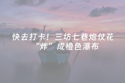 快去打卡！三坊七巷炮仗花“炸”成橙色瀑布
