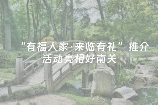 “有福人家·来临有礼”推介活动亮相好南关