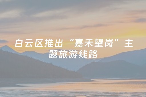 白云区推出“嘉禾望岗”主题旅游线路