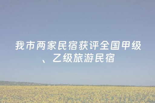 我市两家民宿获评全国甲级、乙级旅游民宿