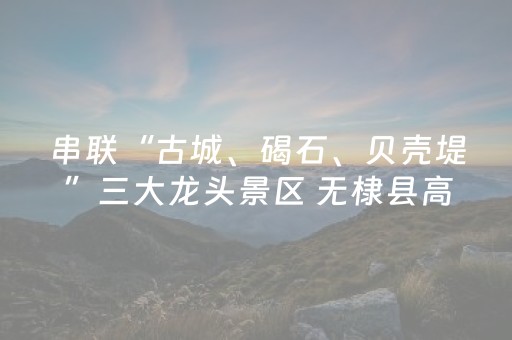 串联“古城、碣石、贝壳堤”三大龙头景区 无棣县高标准打造 “三区一带”旅游发展格局
