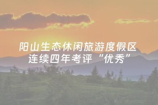 阳山生态休闲旅游度假区 连续四年考评“优秀”
