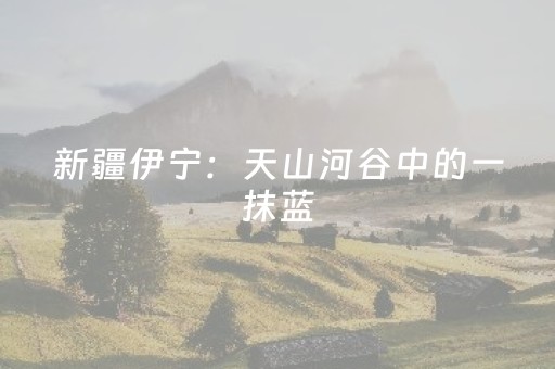新疆伊宁：天山河谷中的一抹蓝