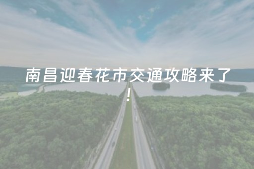南昌迎春花市交通攻略来了！