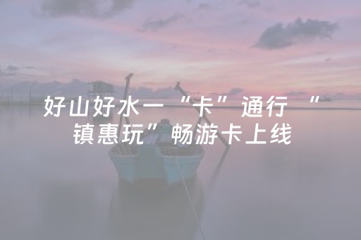 好山好水一“卡”通行 “镇惠玩”畅游卡上线