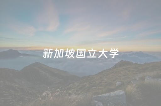 新加坡国立大学（新加坡国立大学研究生费用）
