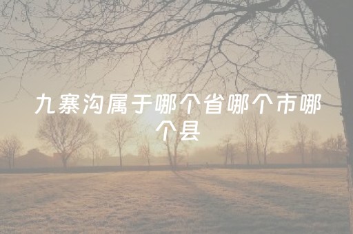 九寨沟属于哪个省哪个市哪个县（九寨沟属于哪个省份哪个市）