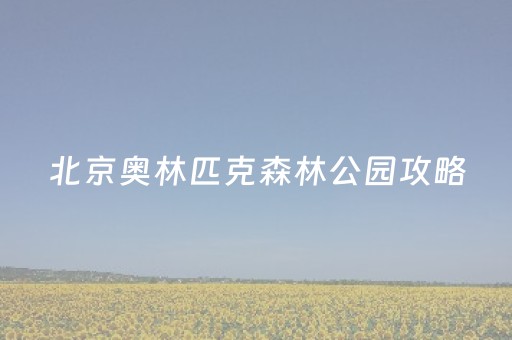 北京奥林匹克森林公园攻略（北京奥林匹克森林公园游览图）